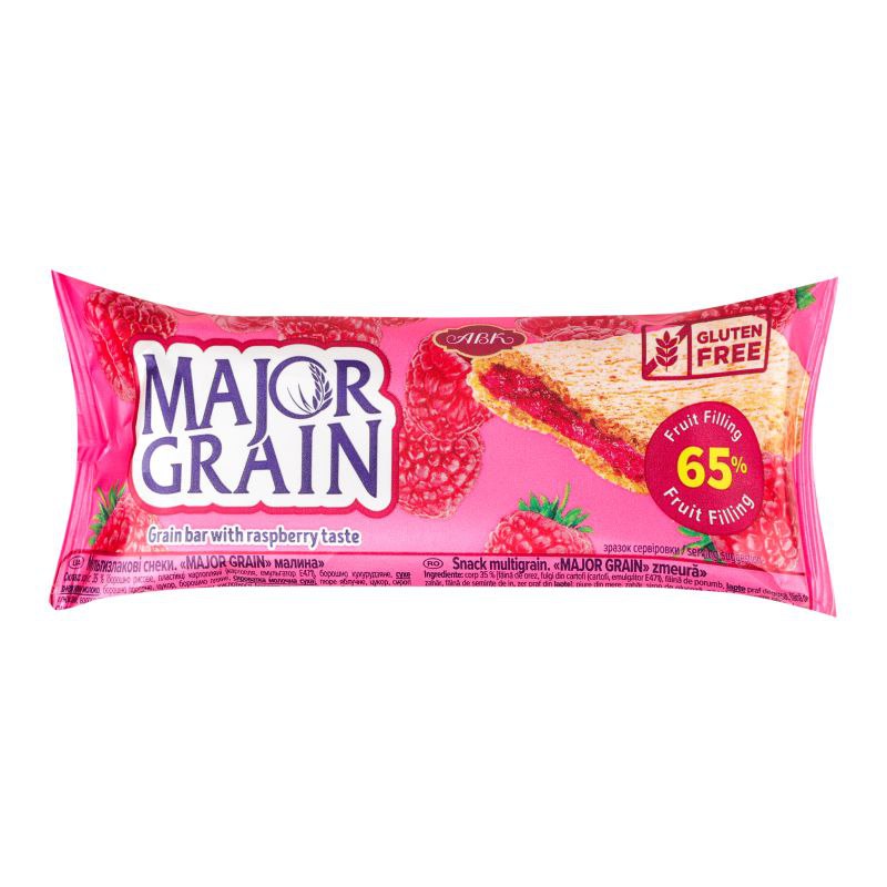 Мультизлакові снеки MAJOR GRAIN малина 40г